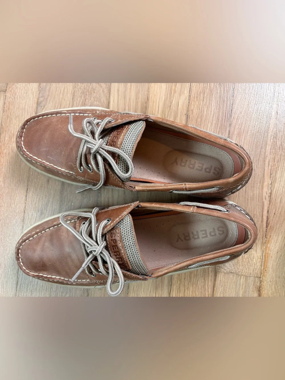 Sperry Men’s 11 Brown Leather Boat Shoes Lace Up Casual Deck Loafers
